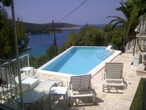 An infinity pool, a heated pool