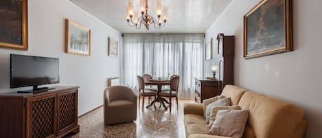 TV, DVD player, books