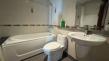 Ensemble douche/baignoire, sĂšche-cheveux, serviettes fournies