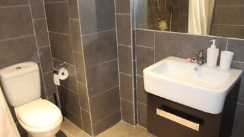 Shower, towels, soap