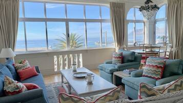 TV, fireplace, books