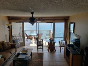 Living room with view of the Pacific Ocean