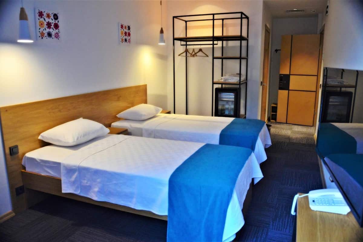 minibar, desk, free wifi, bed sheets