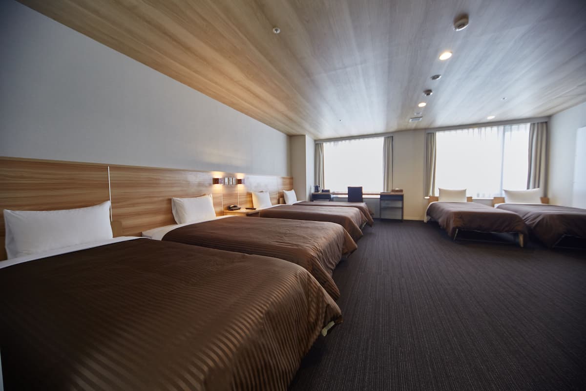 Desk, blackout curtains, free WiFi, bed sheets
