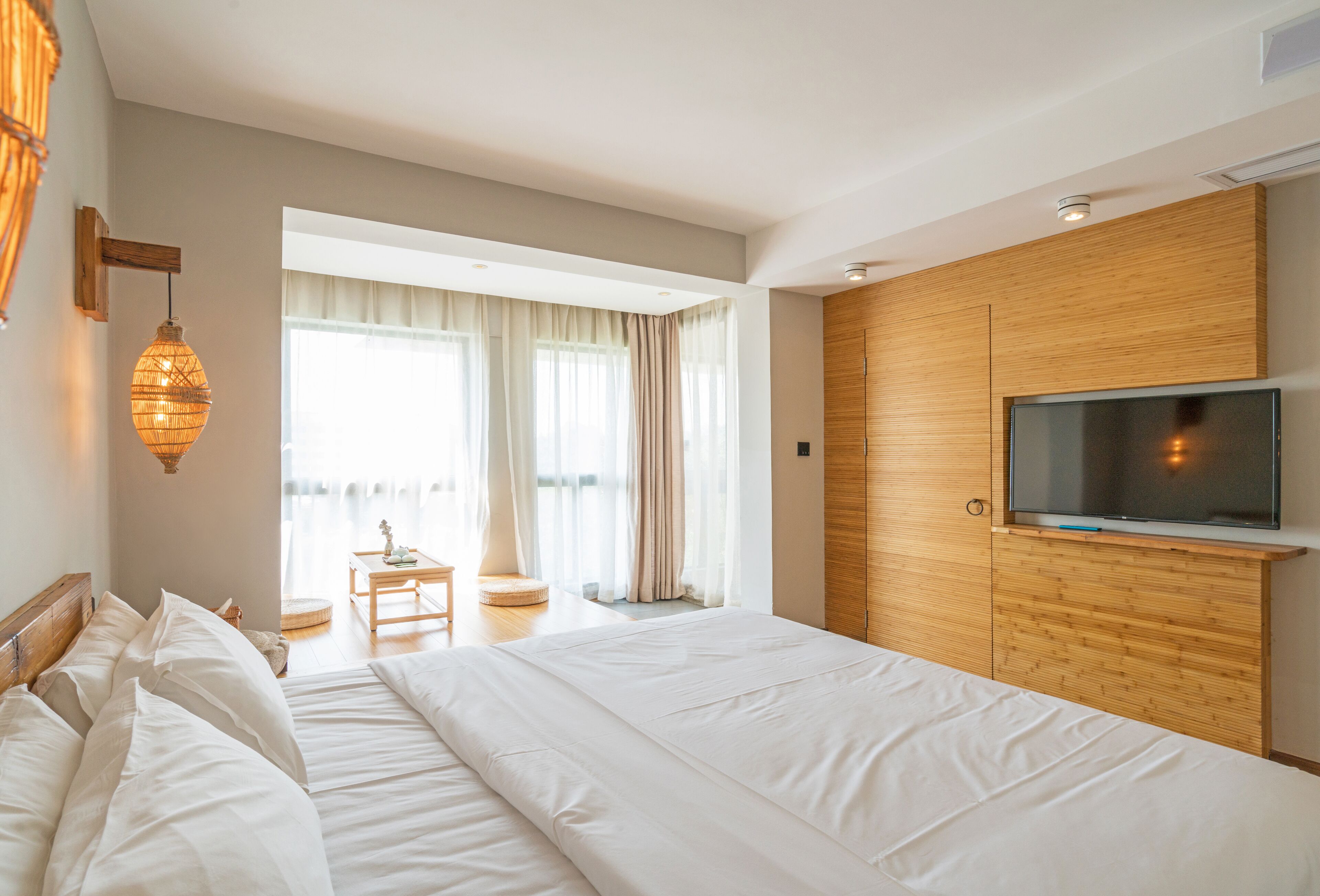 city view king bed room with balcony | premium bedding, pillow-top beds, in-room safe, blackout curtains