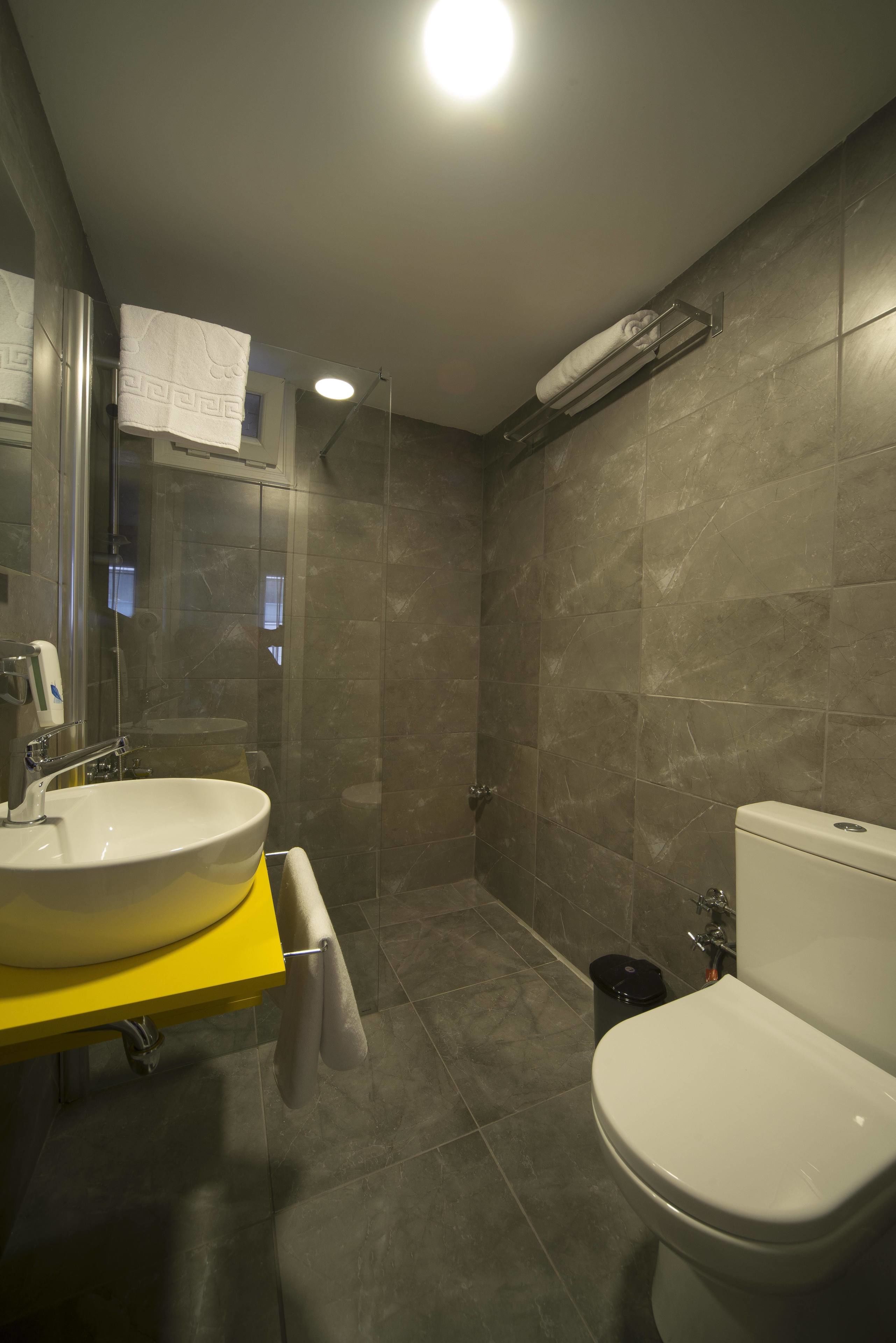 standard double room, 1 double bed | bathroom | shower, hair dryer, slippers, towels