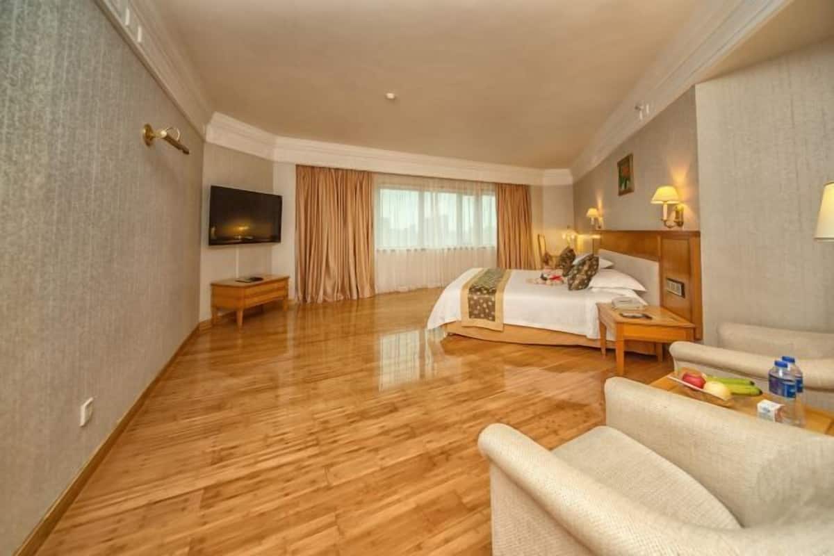 1 bilik tidur, peralatan tempat tidur premium, gebar bulu kapas