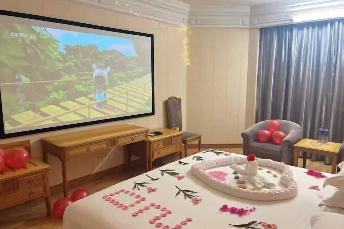 1 bilik tidur, peralatan tempat tidur premium, gebar bulu kapas