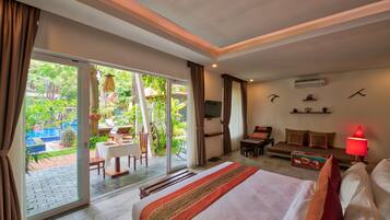 1 slaapkamer, luxe beddengoed, een minibar, een kluis op de kamer