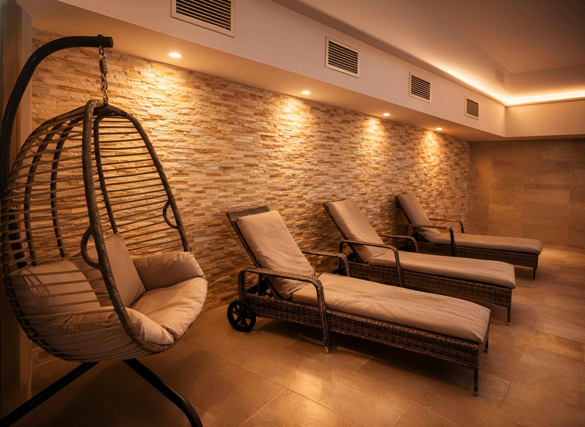 Sauna seca, sauna a vapor, aromaterapia, massagens com pedras quentes