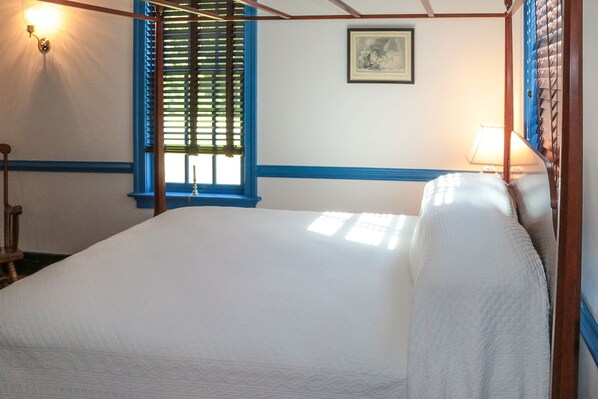Chambre, 1 grand lit, salle de bains privée (Blue Room)