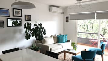 Family Apartment, 2 Bedrooms, Balcony | Living room | 43-inch flat-screen TV with cable channels, LED TV