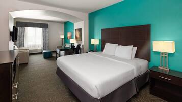 Suite, 1 King Bed, Non Smoking | Pillowtop beds, desk, laptop workspace, free rollaway beds