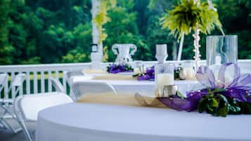 Outdoor banquet area