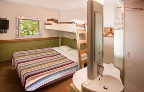 Desk, free WiFi, bed sheets