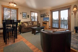 Studio | Living area | TV, fireplace - Sleeping Indian by JHRL (Teton Village)