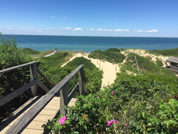 Beach nearby, sun loungers, beach towels