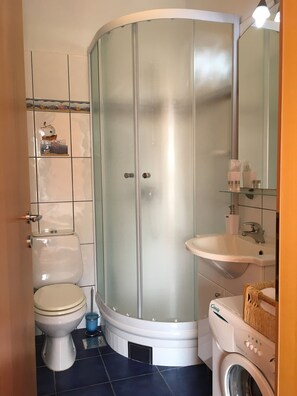 Hair dryer, towels