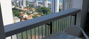 Modern studio apartment with a beautiful view