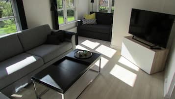 Smart TV, fireplace, table football, printers