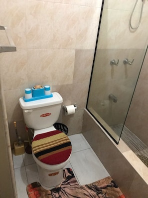 Dusche, Handtücher, Toilettenpapier