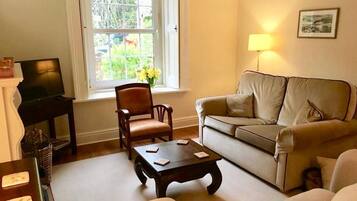 Smart-TV, Kamin, DVD-Player, BĂŒcher