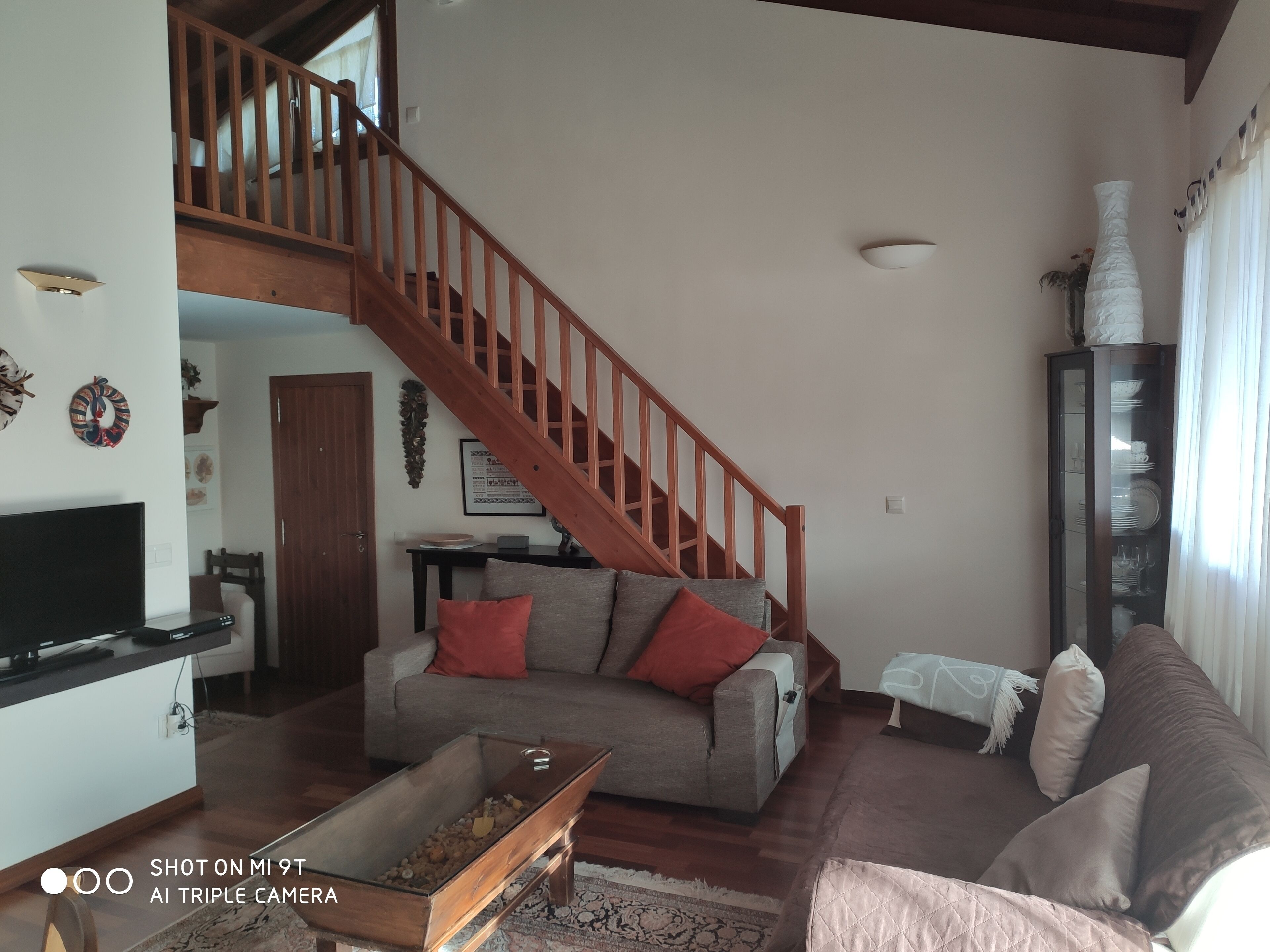 Una Smart TV, una chimenea, libros