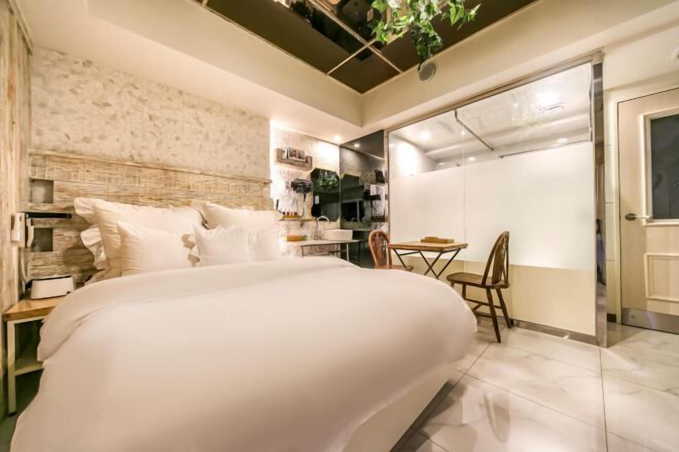 Individually decorated, individually furnished, desk, blackout drapes