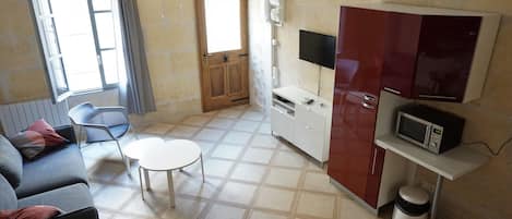 TV, DVD player, stereo