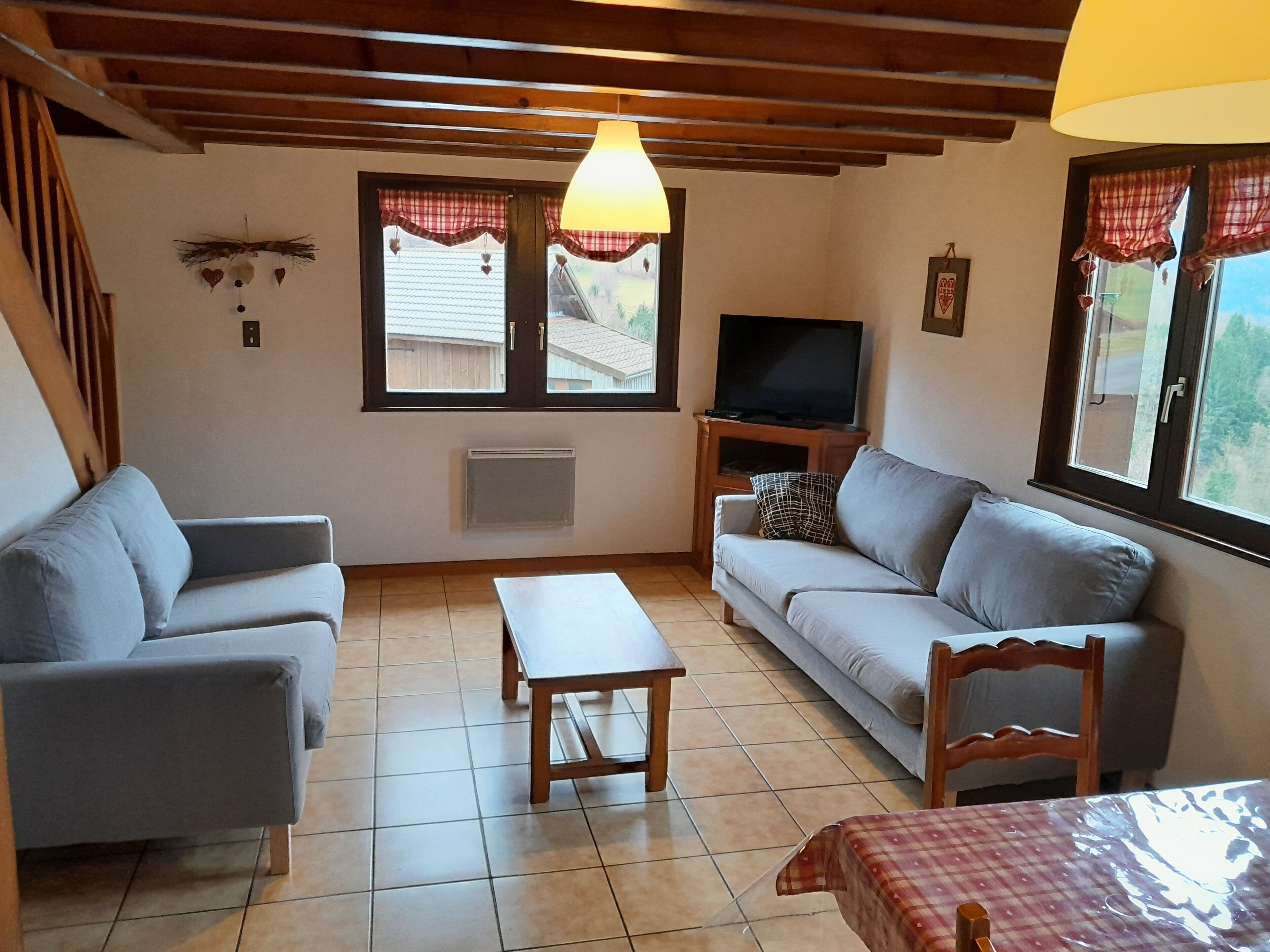 TV, fireplace, ping pong, books