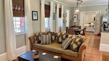 Smart TV, DVD player, books, video library