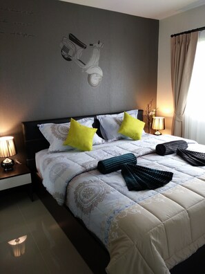 1 室のベッドルーム、WiFi、ベッドシーツ、車椅子でアクセスできる設備