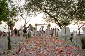Outdoor banquet area