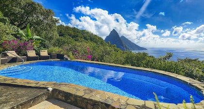 Villa Atabeyra - St Lucian Hillside Escape with Stunning Ocean and Piton Views