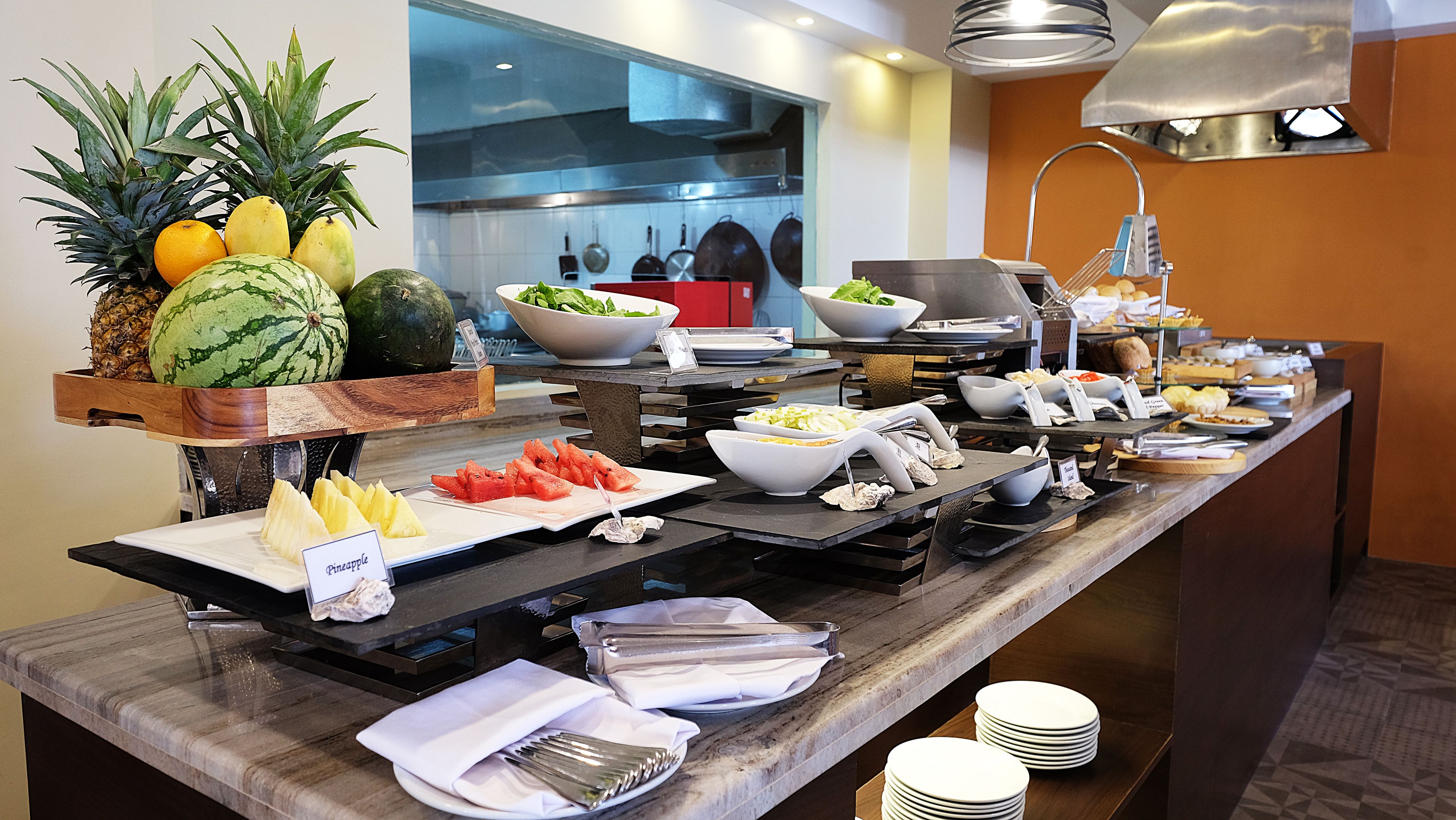 breakfast, lunch served; local and international cuisine, pool views