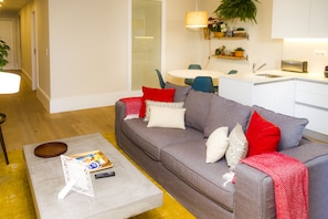 Apartment, 2 Bedrooms, Patio | Living area | Flat-screen TV