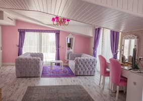 特级套房, 湖景 | 起居区 | LED 电视