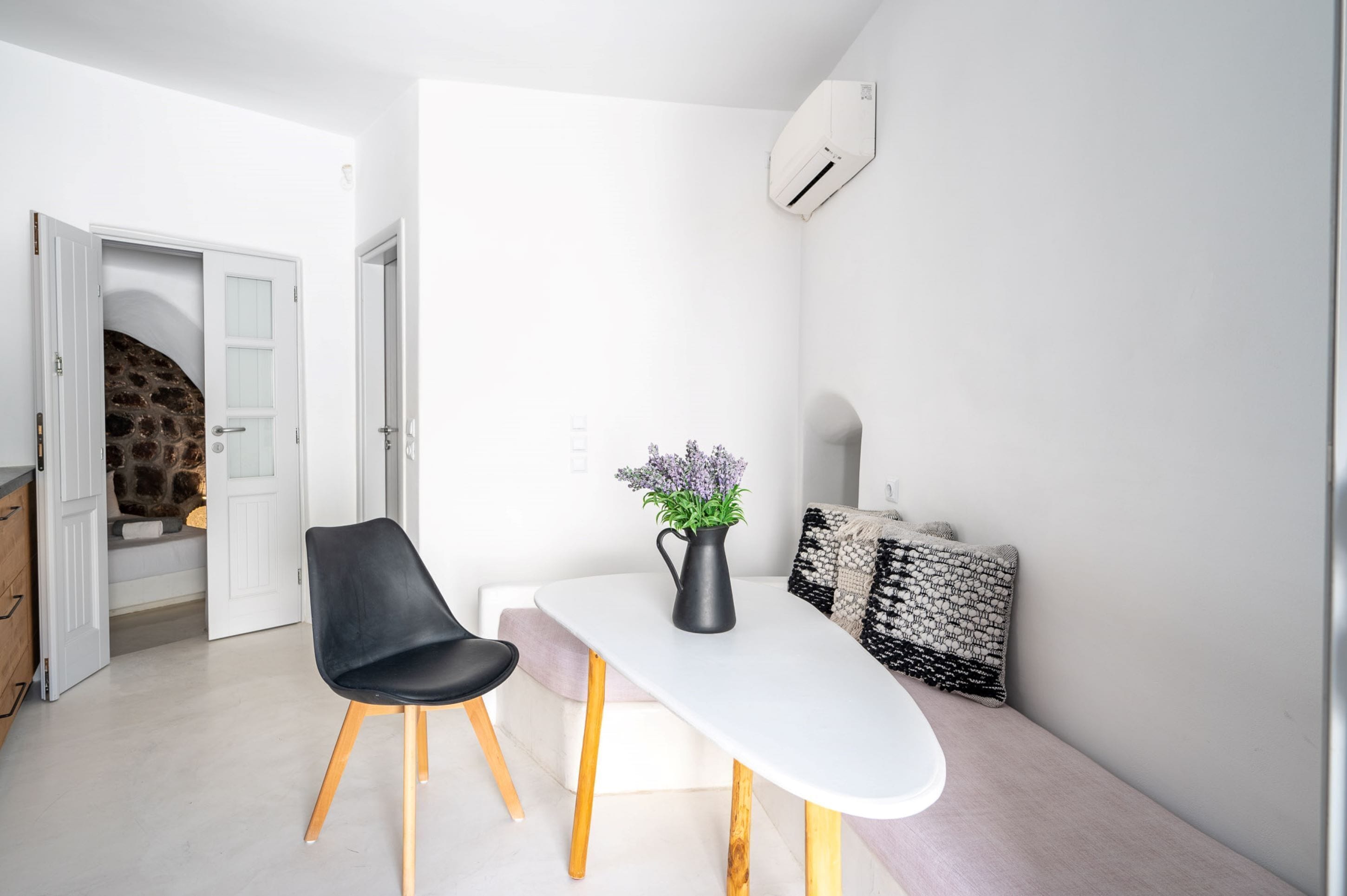 two bedroom sea view villa with hot tub - fourni | living area | 32-inch smart tv with satellite channels, tv