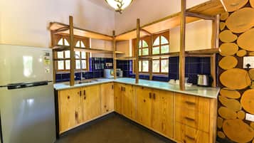 Fridge, microwave, electric kettle