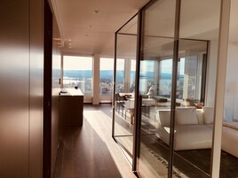 City Apartment, 2 Bedrooms, Lake View, Tower | Living area | Flat-screen TV