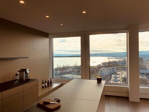 Leilighet – city, 2 soverom, utsikt mot innsjø, tårn | Eget kjøkken | Kjøleskap, ovn, kokeplater og oppvaskmaskin