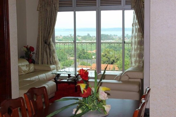 Family Apartment, 2 Bedrooms, Smoking, Courtyard Area | Living area | 40-inch TV with satellite channels