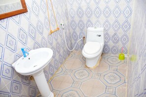 Douche, articles de toilette gratuits, serviettes fournies