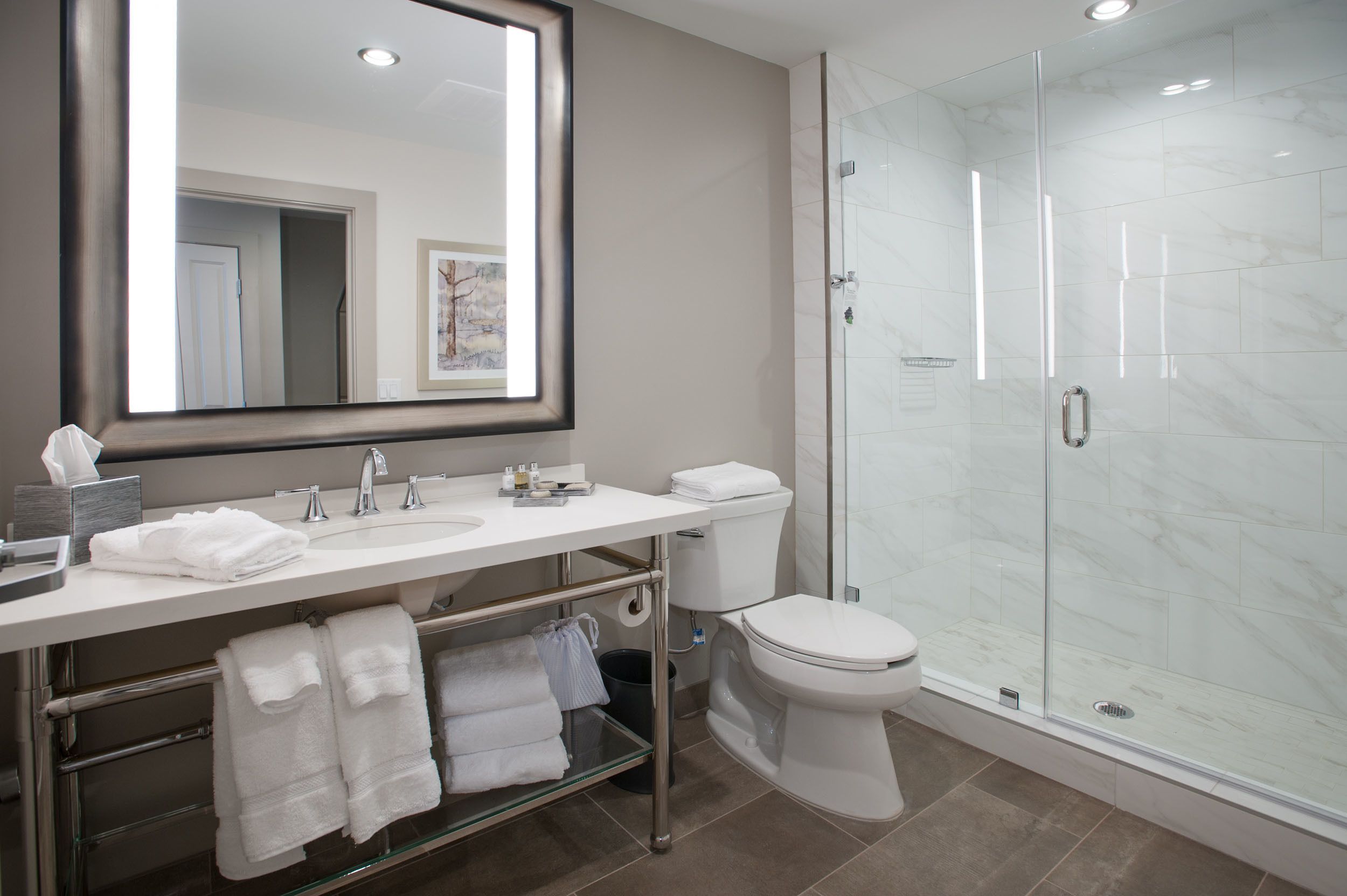 free toiletries, hair dryer, towels