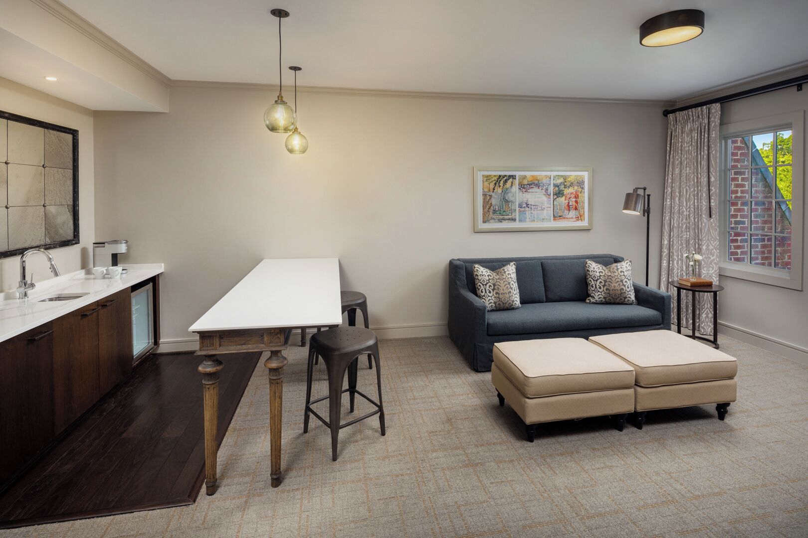 Studio Suite, 1 King Bed with Sofa bed | Living area | Flat-screen TV