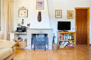 TV connectée, cheminée, chaîne hi-fi
