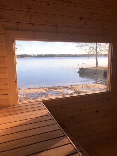 Holiday home Sweden by the lake bolmen with sauna, fireplace and boat
