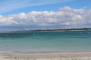 Beach nearby, sun loungers