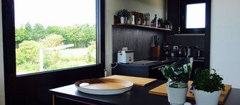 Bergeronnette printanière avec vue sur le lac