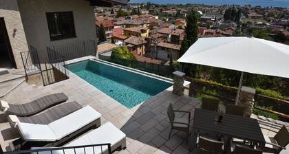 Villa above the roofs of Maderno with pool, sauna and sensational views !!